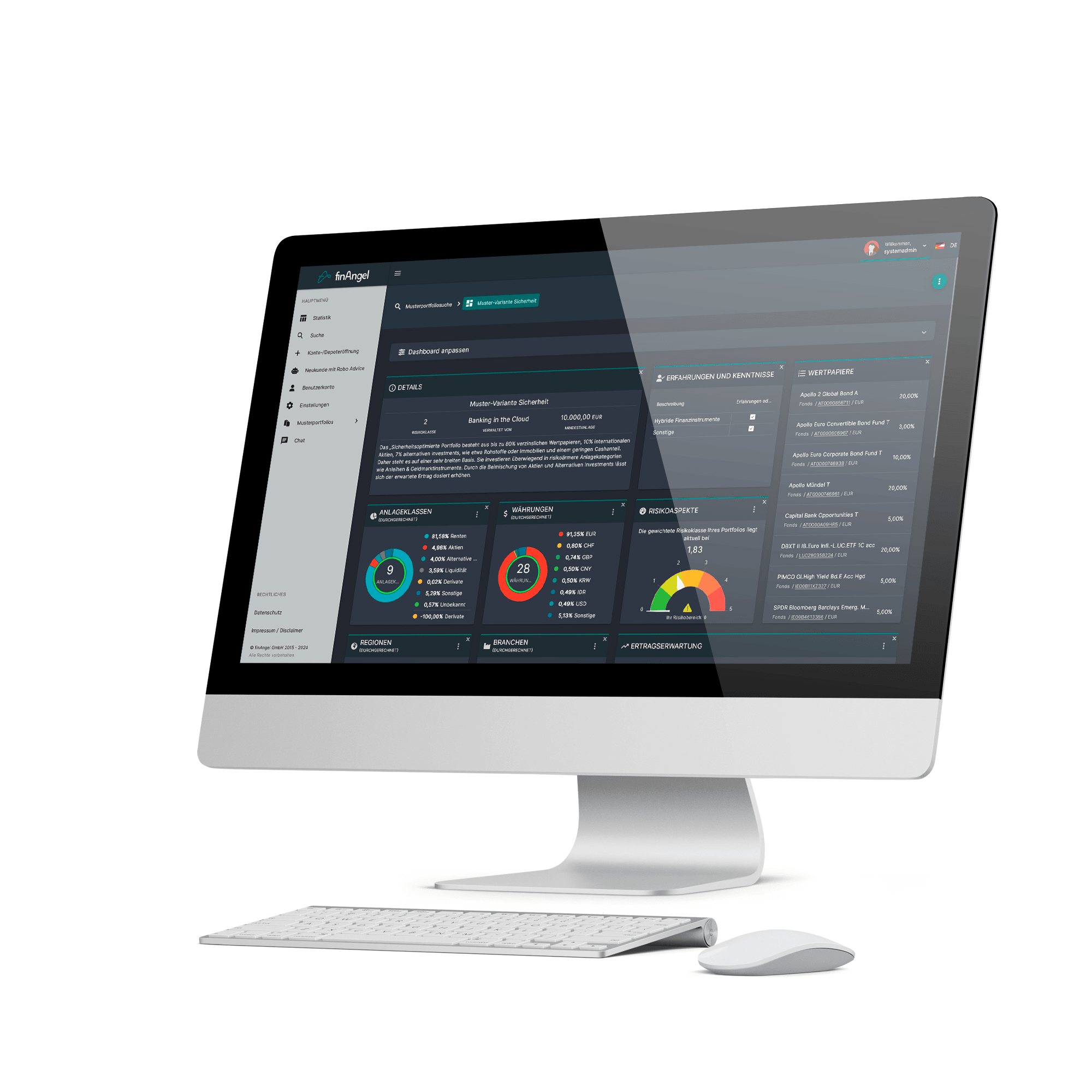 financeManager Verm&ouml;gensverwaltungsdashboard